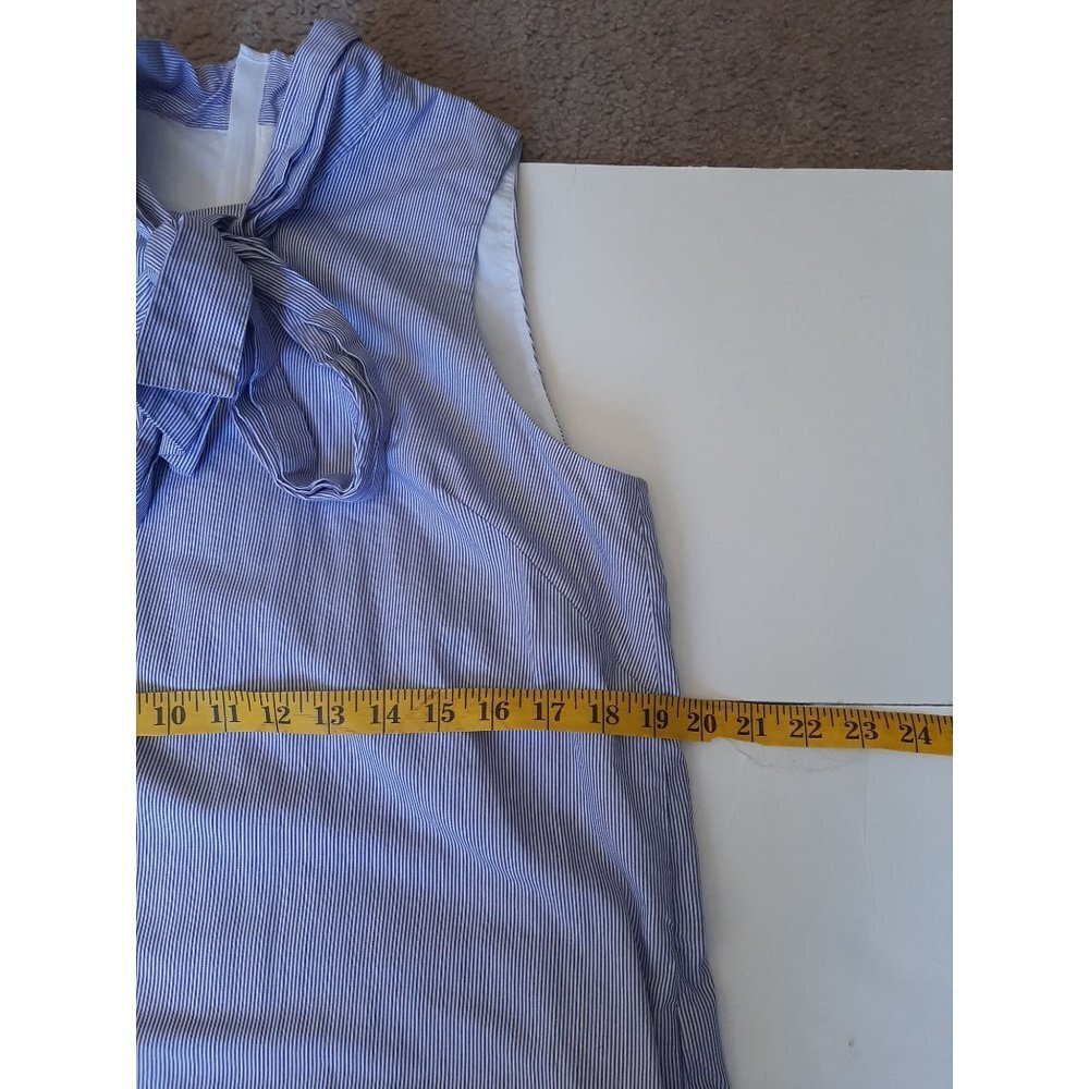 BANANA REPUBLIC TICKING STRIPED DRESS BOW  12 Contemporary  Workwear Preppy - Picture 7 of 10